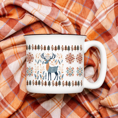 Deer Mug Nordic Folk Art- Deer lover Gift