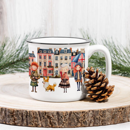 London Aesthetic Souvenir Mug, Stoneware Mug Gift Cute Coffee Mug