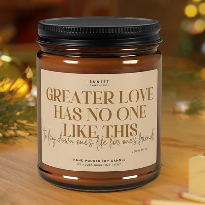 Candle with christian and catholic bible verse-Jesus-Love