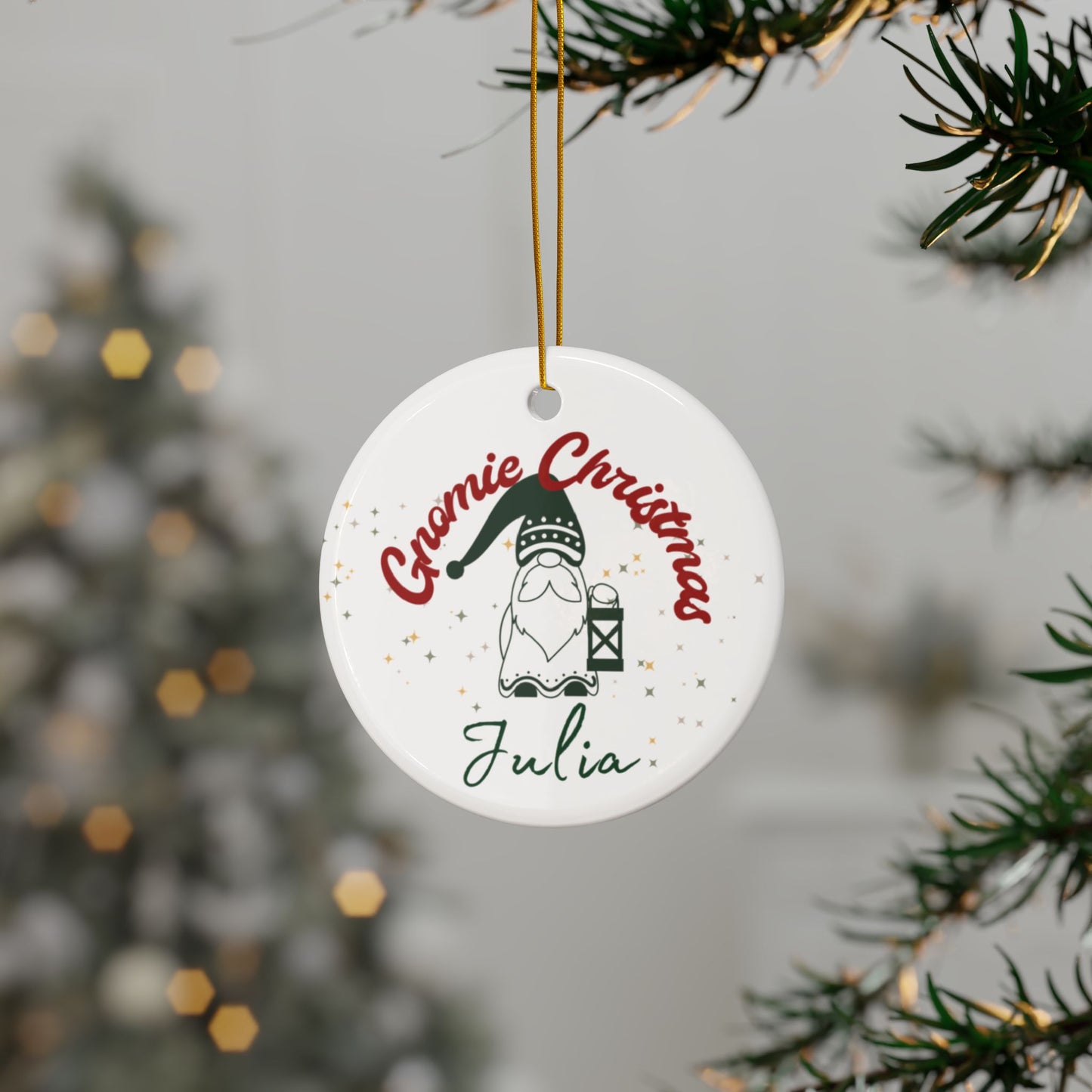 Personalized Christmas Gnome Ornament, Festive Ornament Christmas tree Family Gift