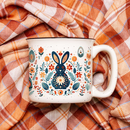 Bunny Folk Art Mug Nordic Style Gift Scandinavian Coffee Mug