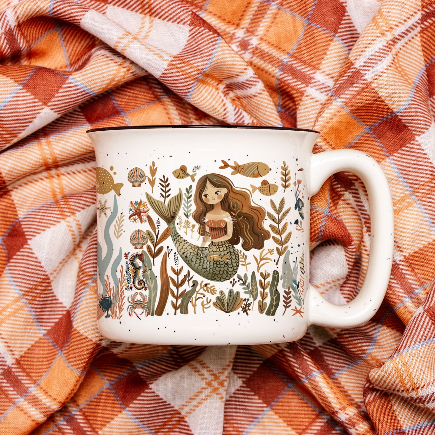 Mermaid Aesthetic Coffee Mug Boho Folk Art Gift
