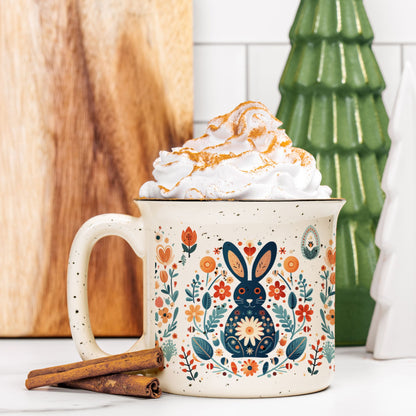 Bunny Folk Art Mug Nordic Style Gift Scandinavian Coffee Mug