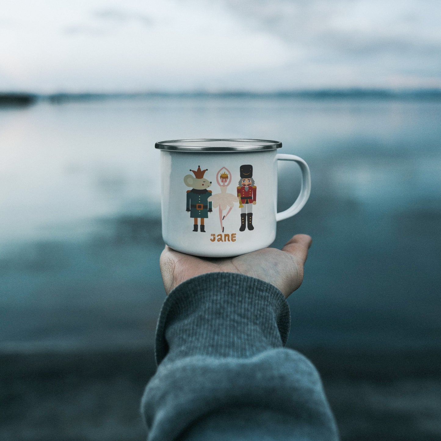 Nutcracker custom hot cocoa mug, Kids milk for Santa mug, ballerina gift