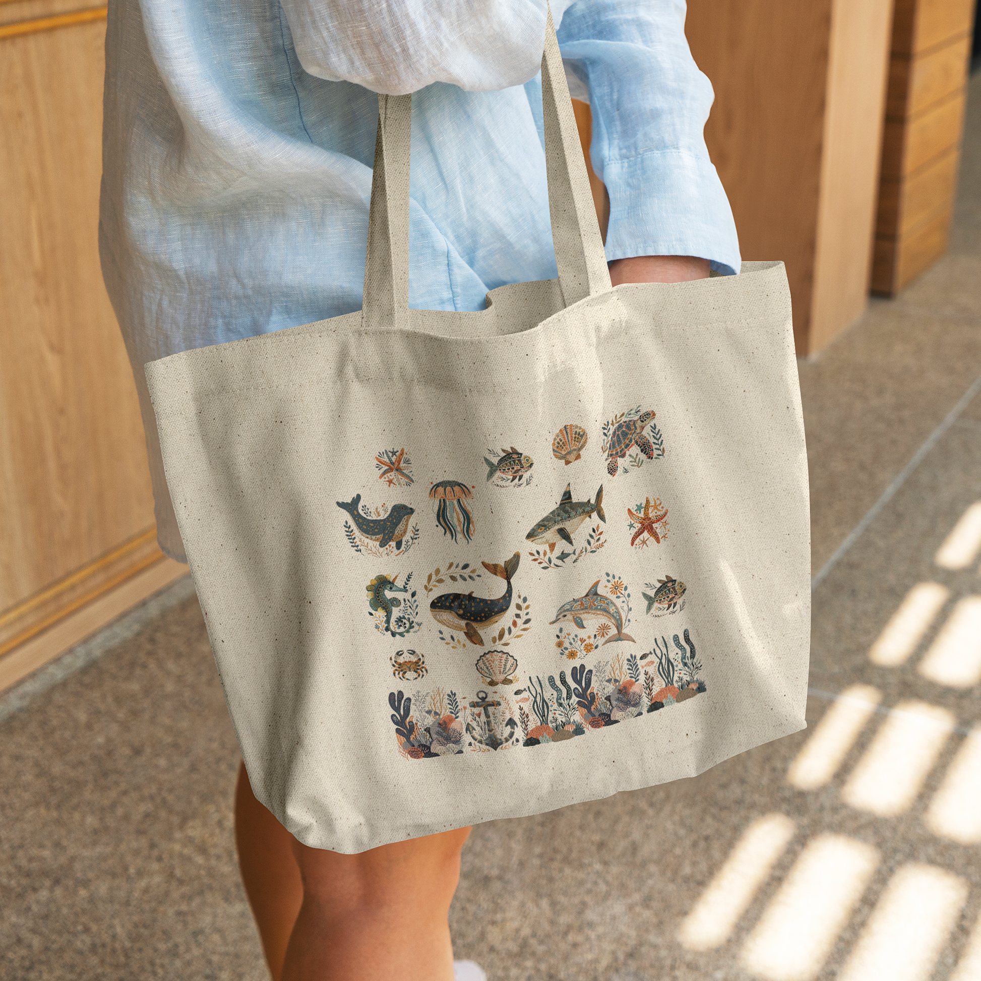 Ocean_inspired_Tote_Bag_Beach_Lover_Sea__CottonTote_L_WomanDigging_Mockup.png