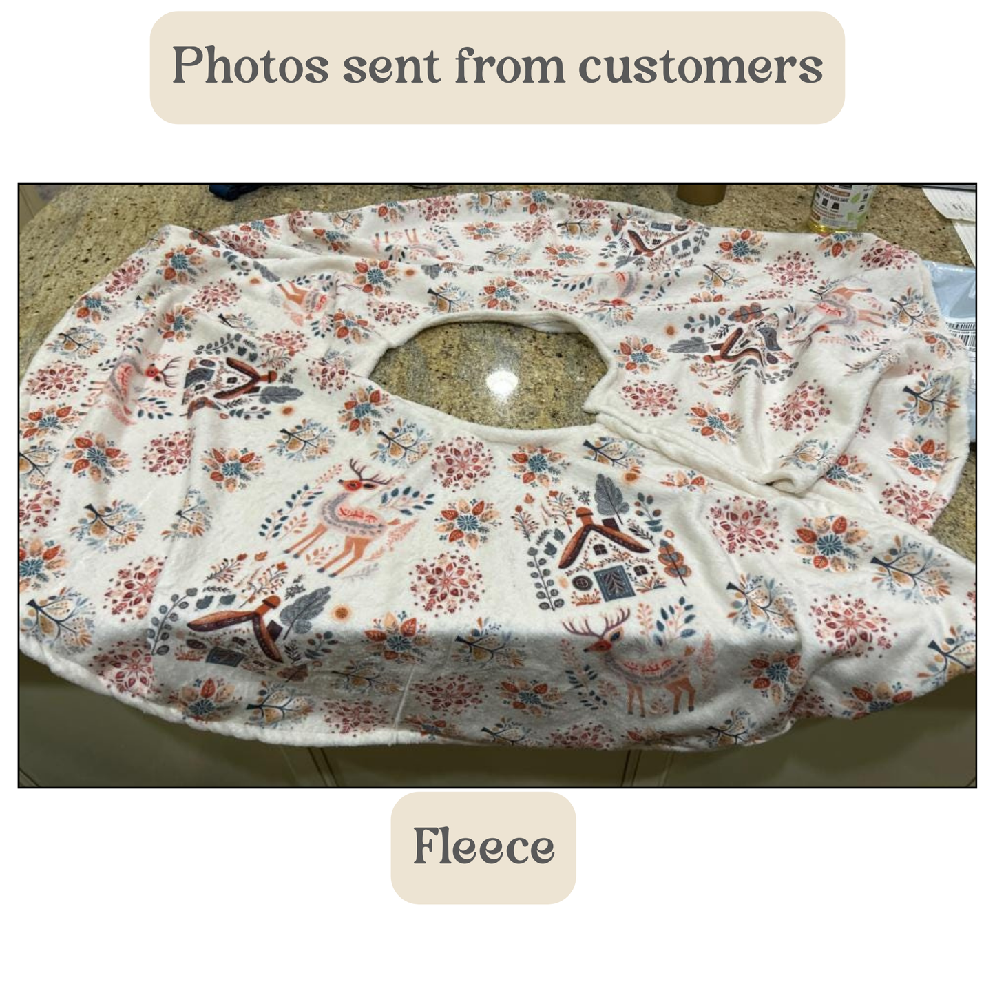 Scandinavian Christmas Tree Skirt - Nordic Hygge Home Decor - Mountain Folk Art Design