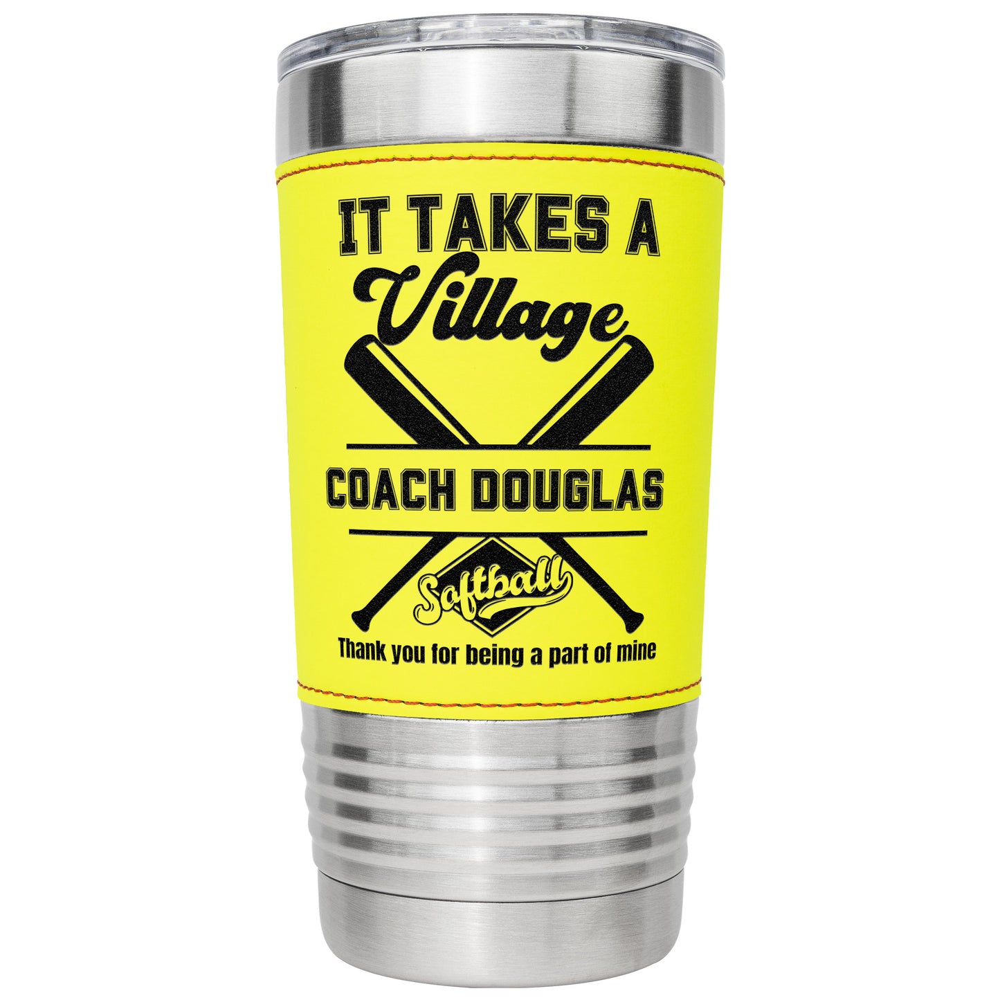 Softball coach gift tumbler appreciation it takes a village gift thank you baseball coach assistant gift idea