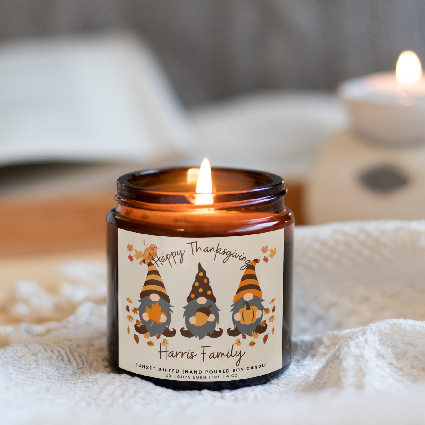 Fall Scented Soy Candle Thanksgiving Family Appreciation Gift