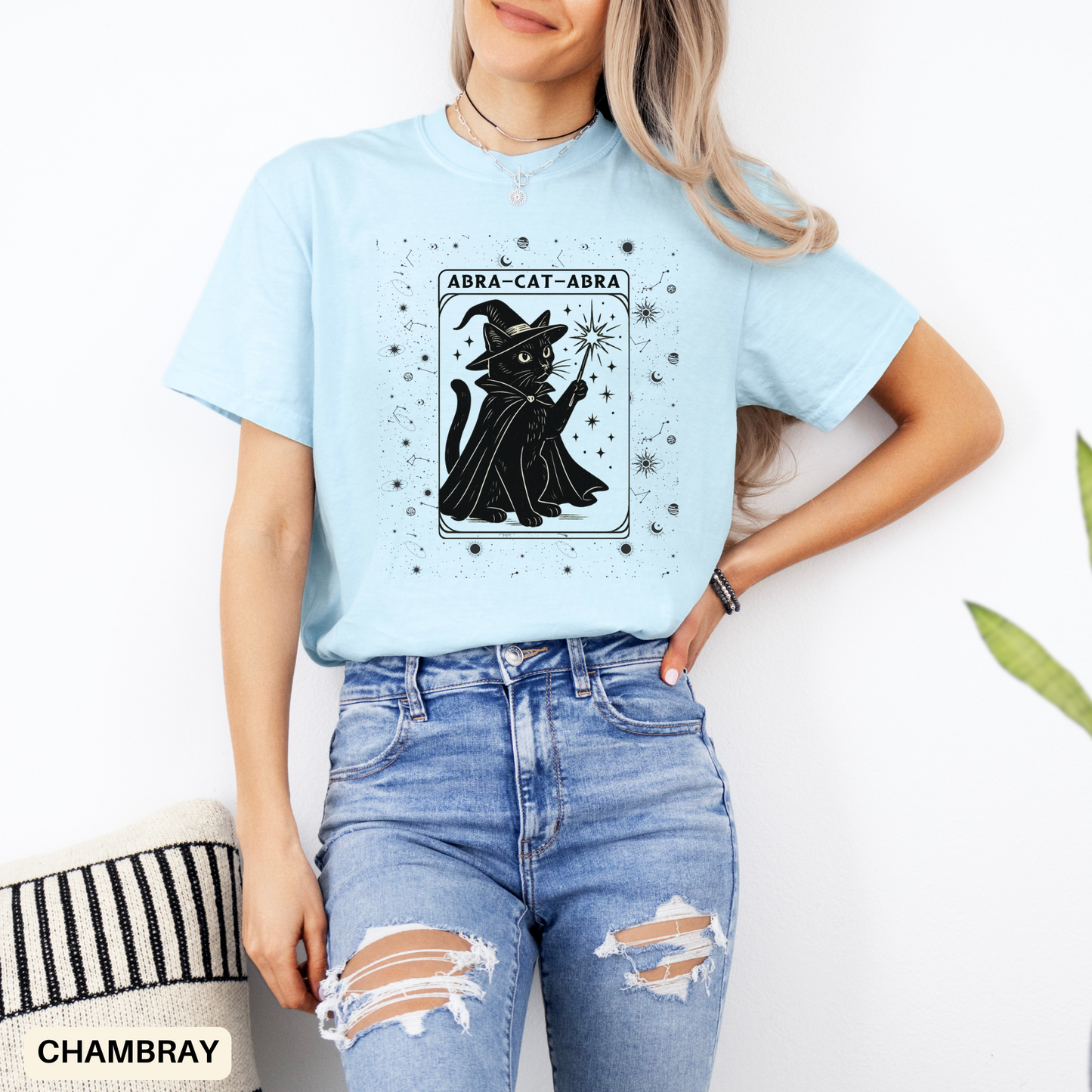 Black Cat T-shirt - Spooky Shirt Halloween - Zodiac Astrology Tee