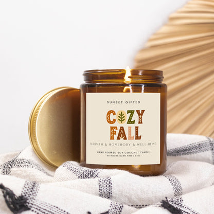 Hygge Fall Candle - Cozy Scandinavian Home Decor Gift - Nordic Autumn Vibes Soy Candle