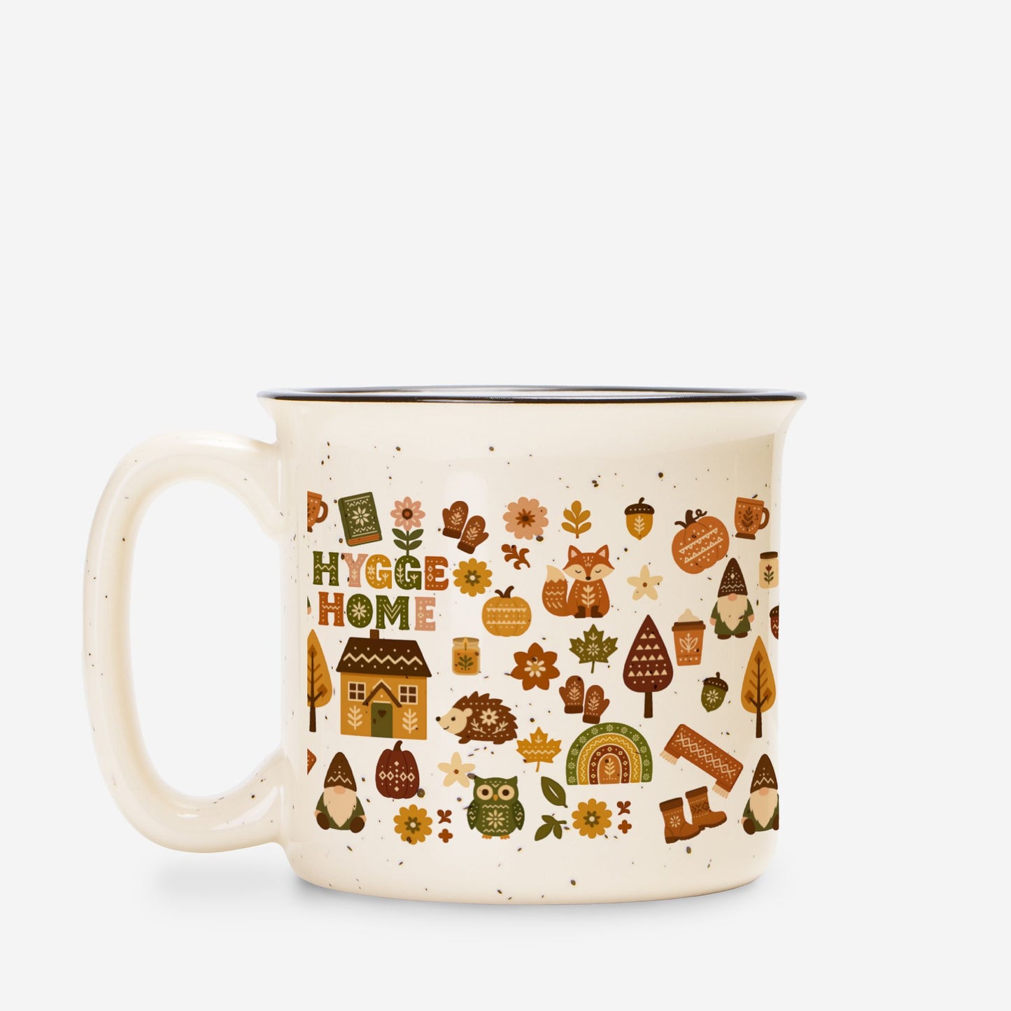 Hygge Coffee Mug - Cozy Campfire Ceramic Cup - Scandinavian Home Decor Gift