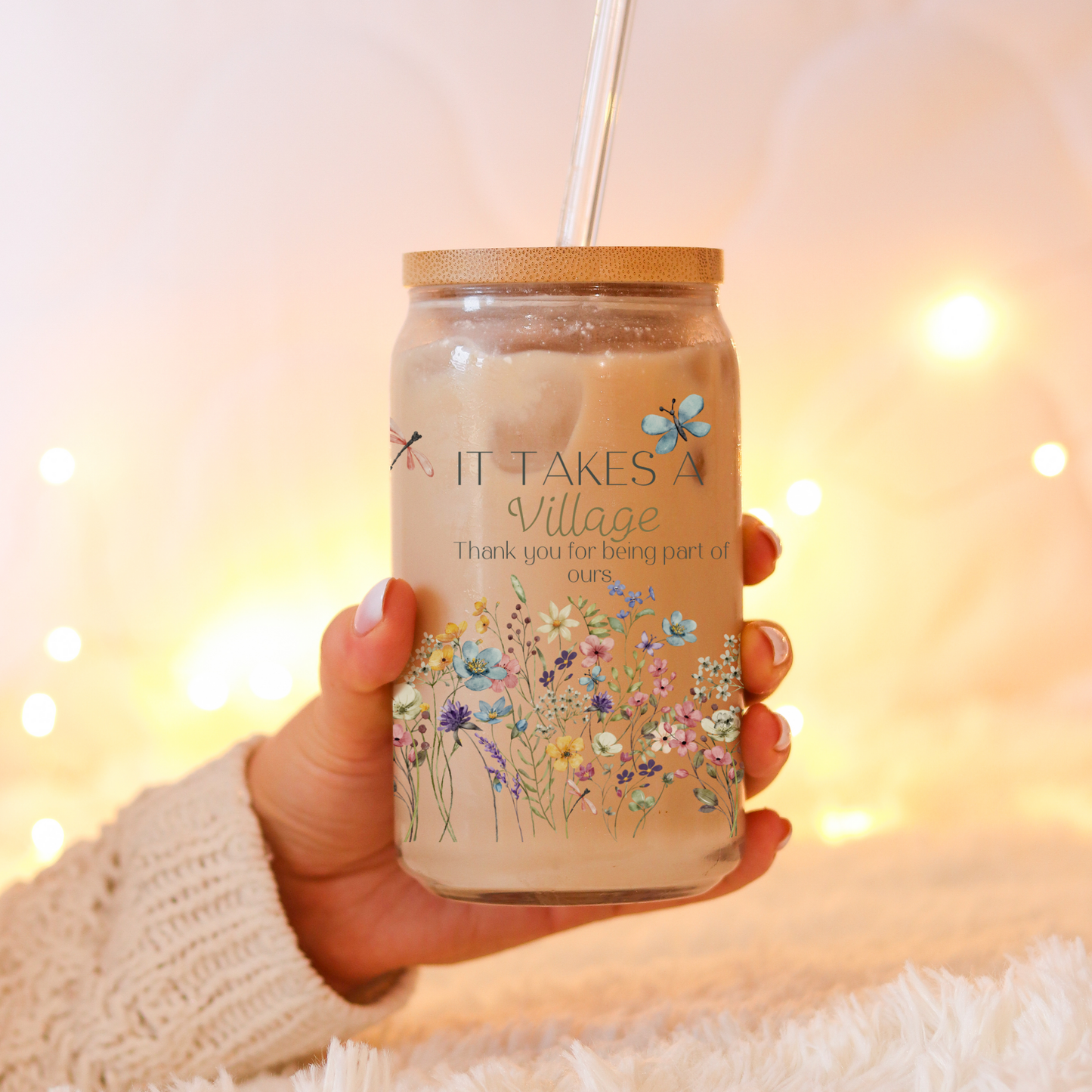 Appreciation Gift idea for women Glass Tumbler- Daycare Teacher Coffee Mug
