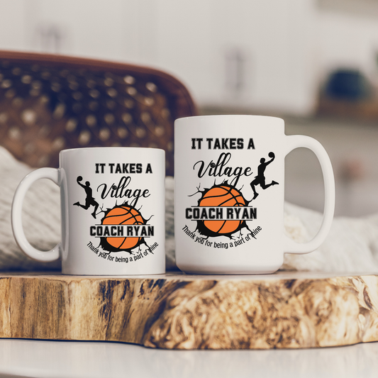 Basketball Thank you Coach Gift- Basketball lover gift It takes a Village