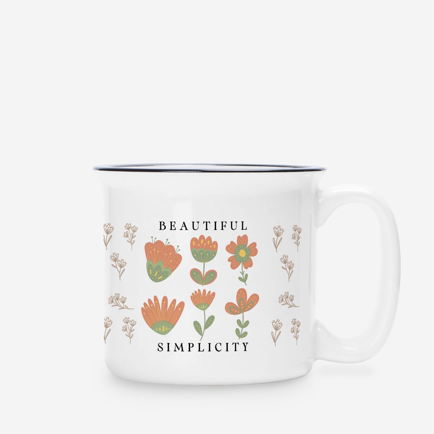 Gardening Coffee Mug Nordic Flowers - Botanical Art Thank you Gift idea