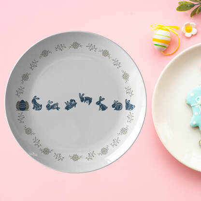 Easter Bunny Art Plate Spring gift idea for Party table setting decor
