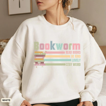 Bookworm Sweatshirt, Book lover Sweatshirt, Teacher Gift for book lover, Library Gifts, Reading Books Crewneck