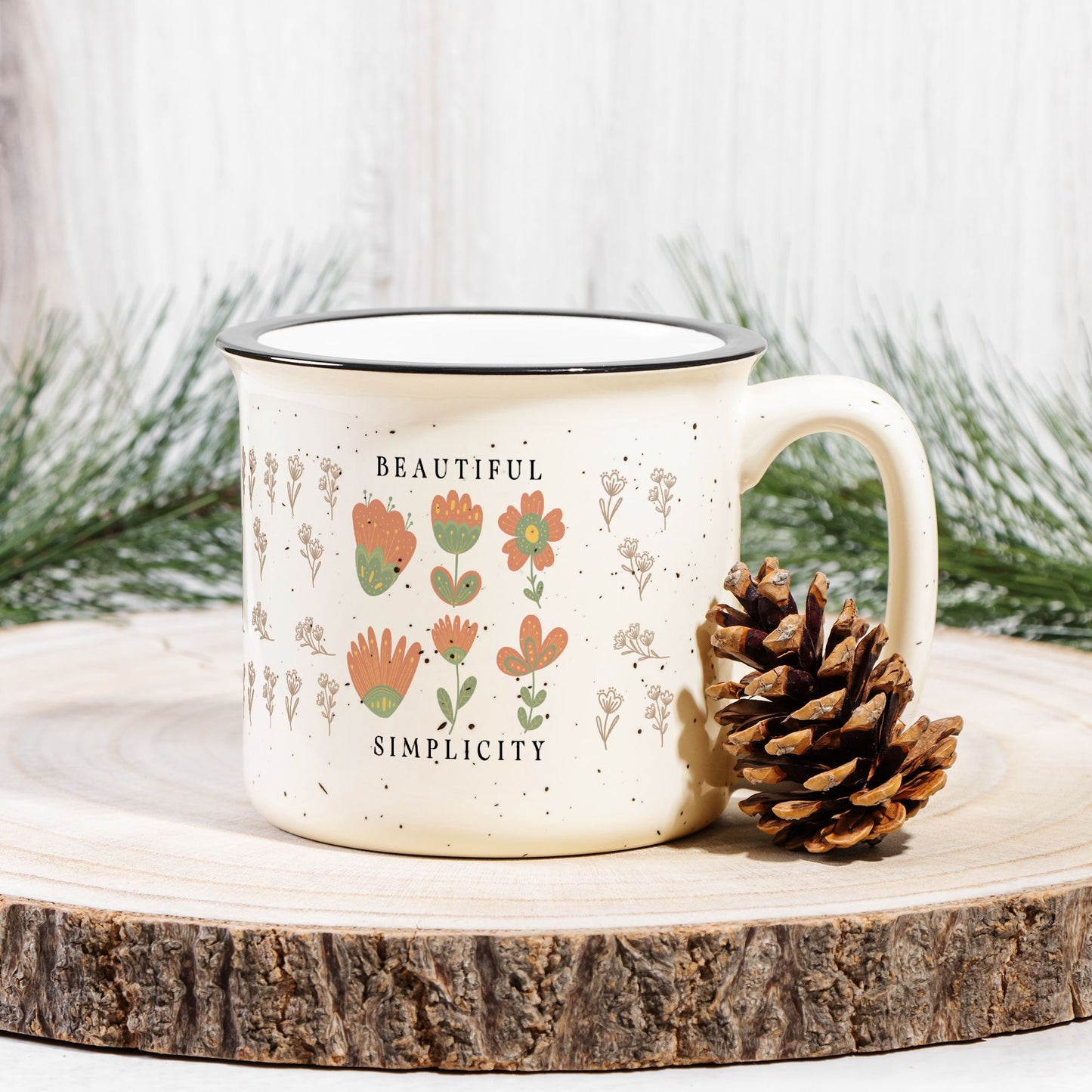 Gardening Coffee Mug Nordic Flowers - Botanical Art Thank you Gift idea