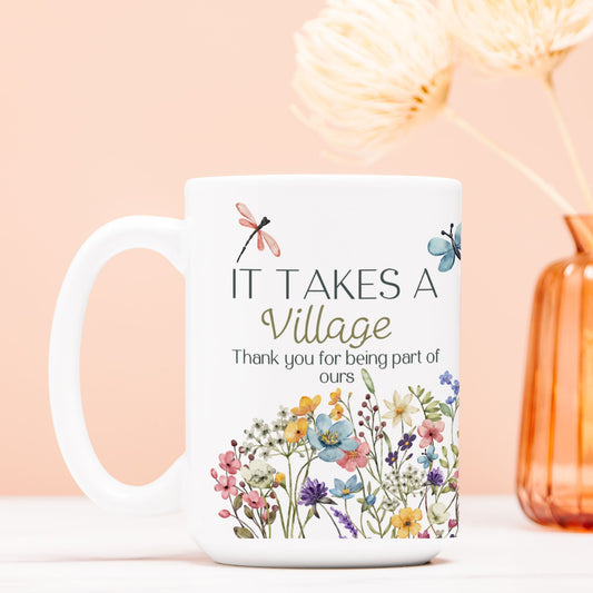 Thank you Gift for Babysitter, Nanny, Teacher and Daycare - Coffee Mug Wild Flowers