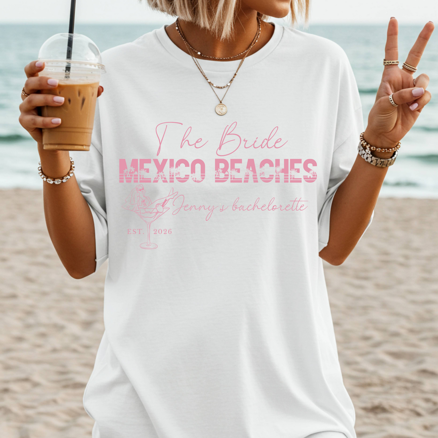 Bachelorette Beach Trip T-Shirt, Girls Mexico Bridal Shower Custom