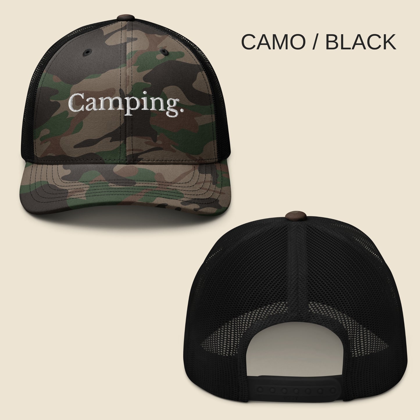 Camping Camouflage Trucker Hat - Trendy Gift for Outdoor Enthusiasts