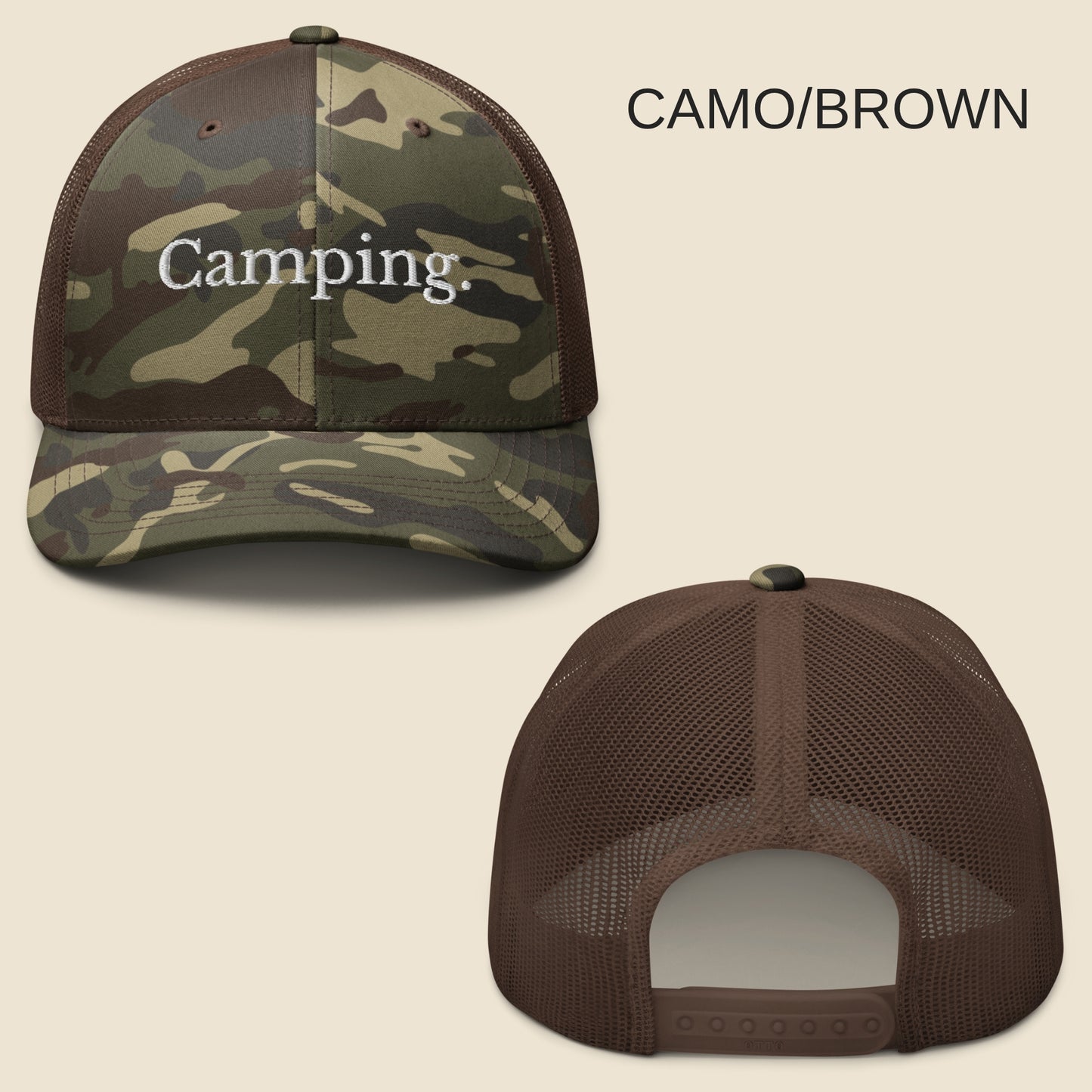Camping Camouflage Trucker Hat - Trendy Gift for Outdoor Enthusiasts