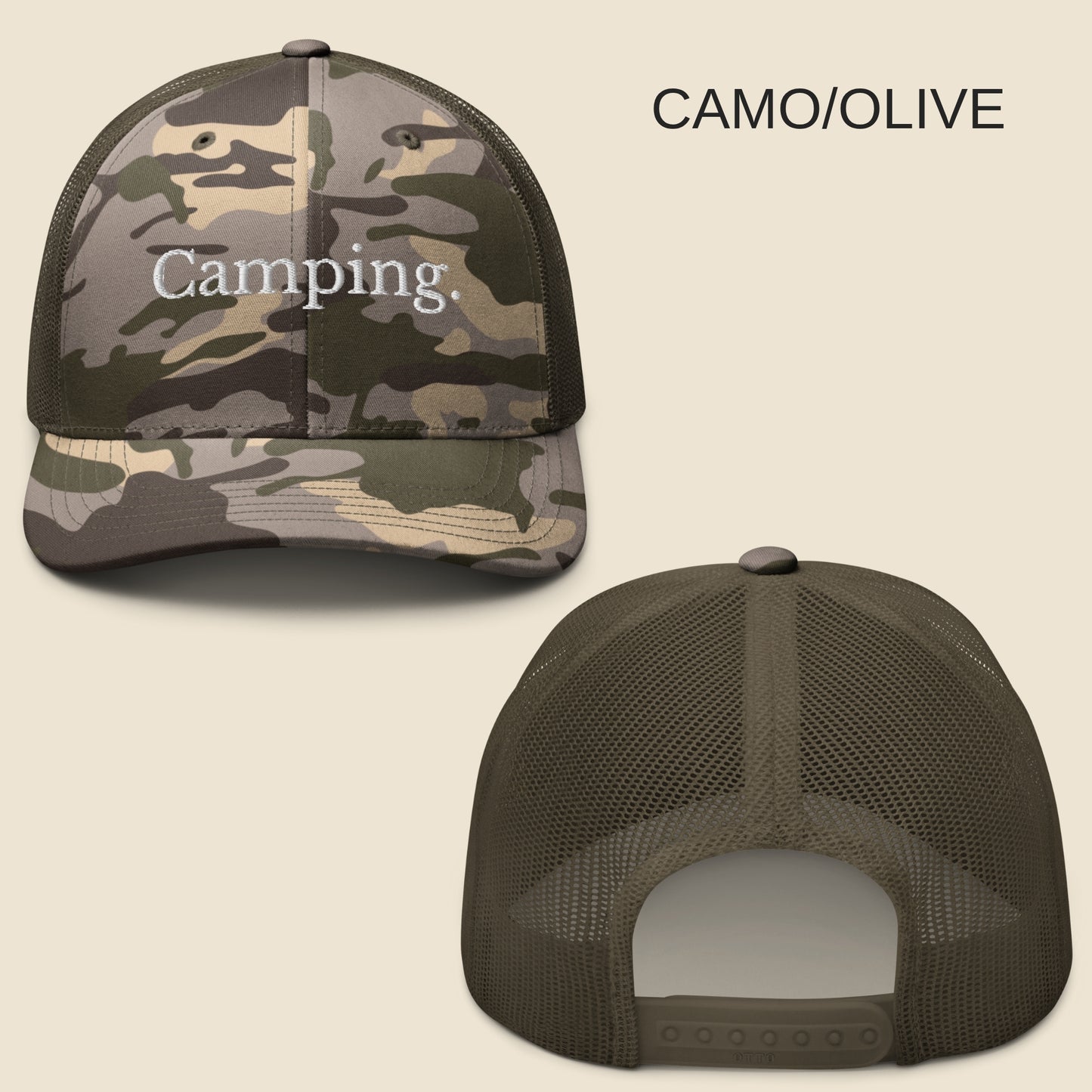 Camping Camouflage Trucker Hat - Trendy Gift for Outdoor Enthusiasts
