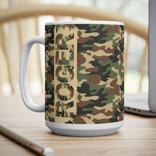 camouflage style coffee mug with custom name gift for men and women
