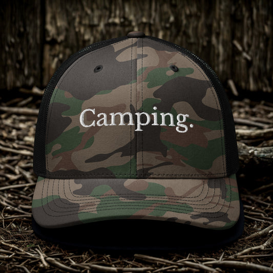 Camping Camouflage Trucker Hat - Trendy Gift for Outdoor Enthusiasts