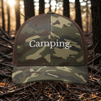 Camping Camouflage Trucker Hat - Trendy Gift for Outdoor Enthusiasts