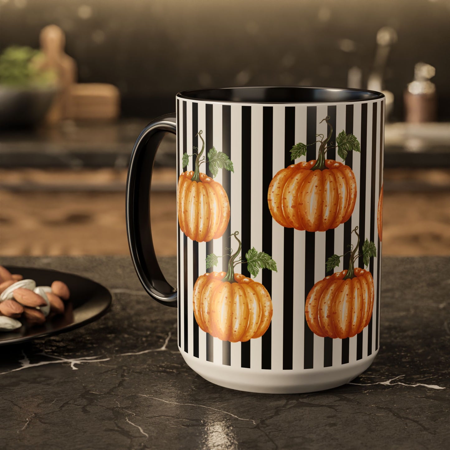 Gothic Pumpkin Spice Mug Fall, Halloween Gift, Elegant Kitchenware - Teacher thank you gift
