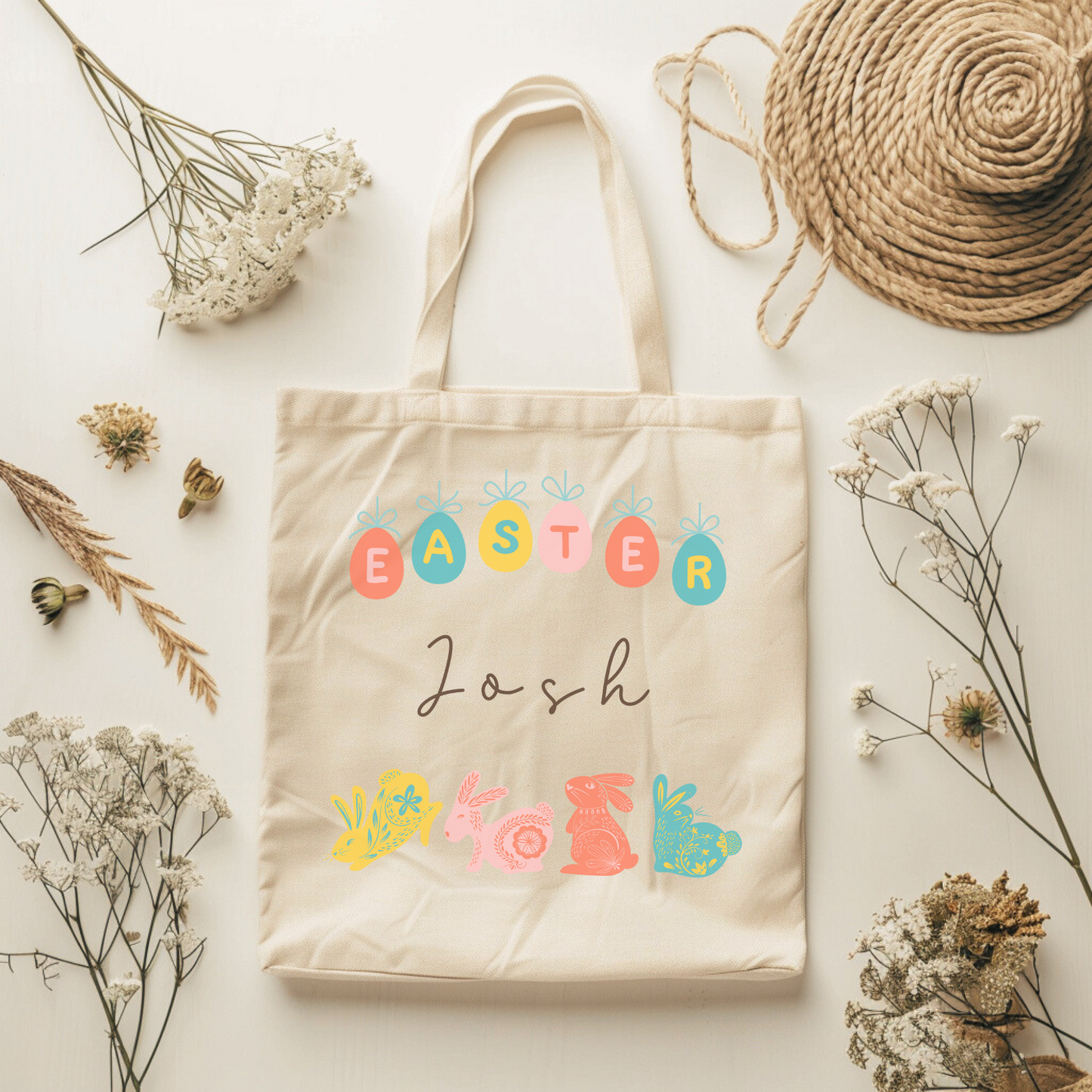 Easter bunny Tote Bag - Spring favors Bag perfect for Egg Hunt or Easter Gifts