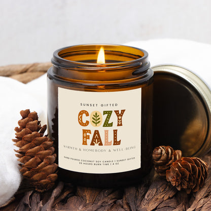 Hygge Fall Candle - Cozy Scandinavian Home Decor Gift - Nordic Autumn Vibes Soy Candle