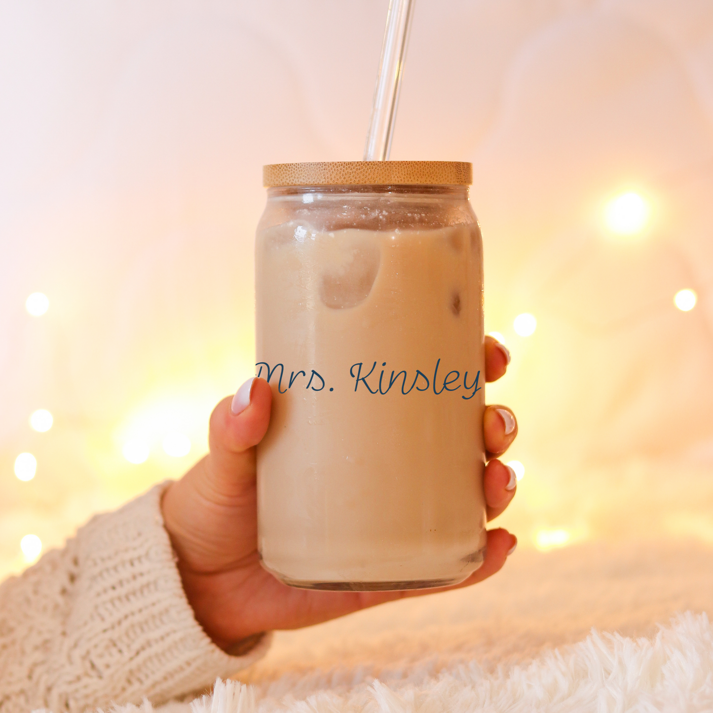 Thank You Gift Glass Coffee Cup for Friends & Family - Daycare Teacher Appreciation Tumbler