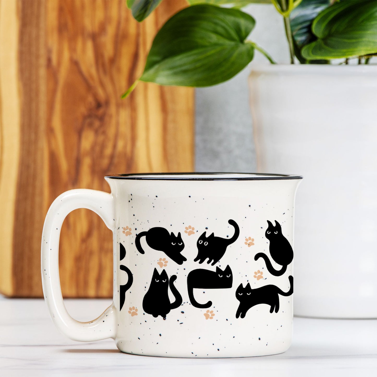 Sassy Black Cat Mug Gift - Cat Mom Gift - Spooky Vibes Campfire Cup