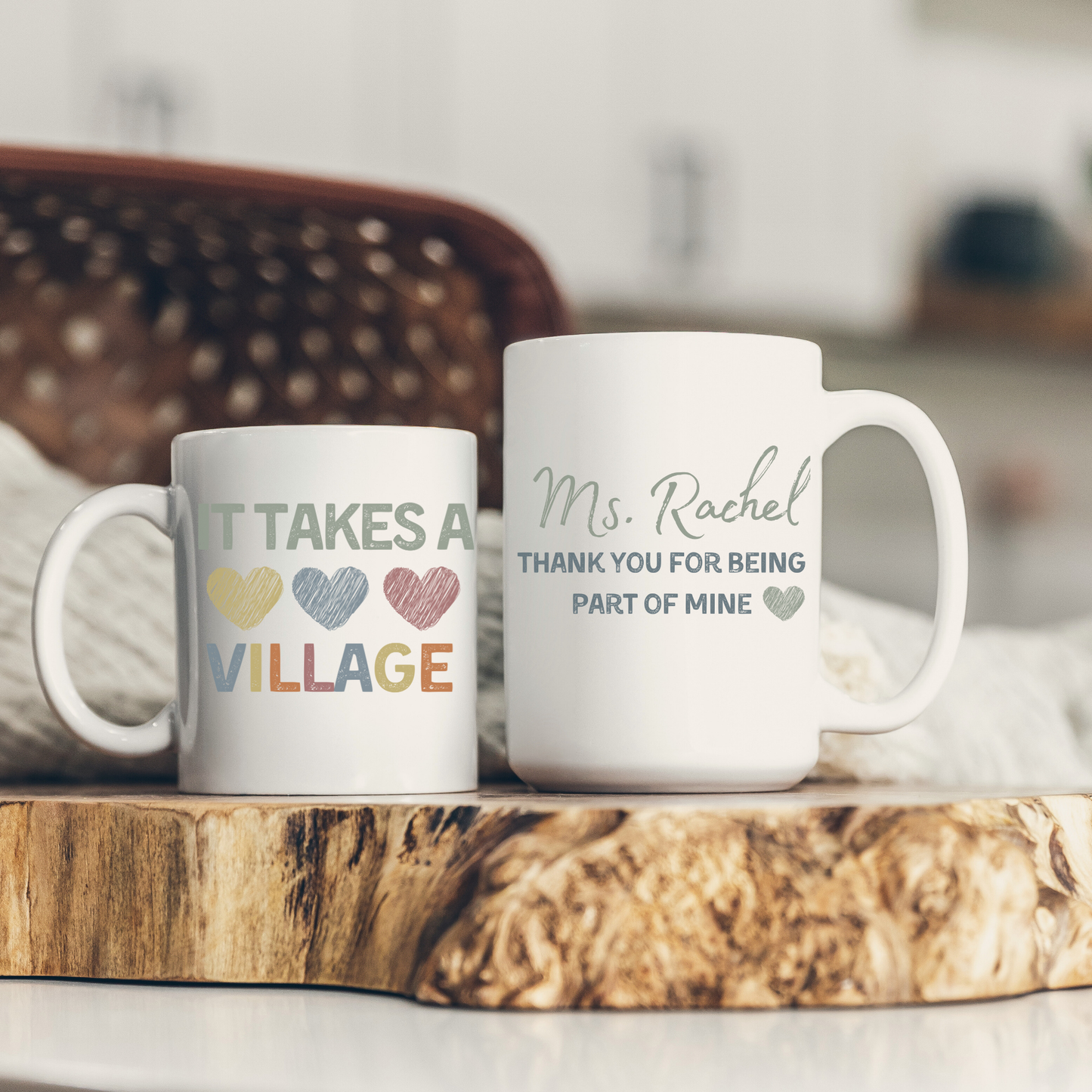 Thank you gift It takes a Village- Appreciation Coach Coffee cup, Daycare gift- Community support Helper