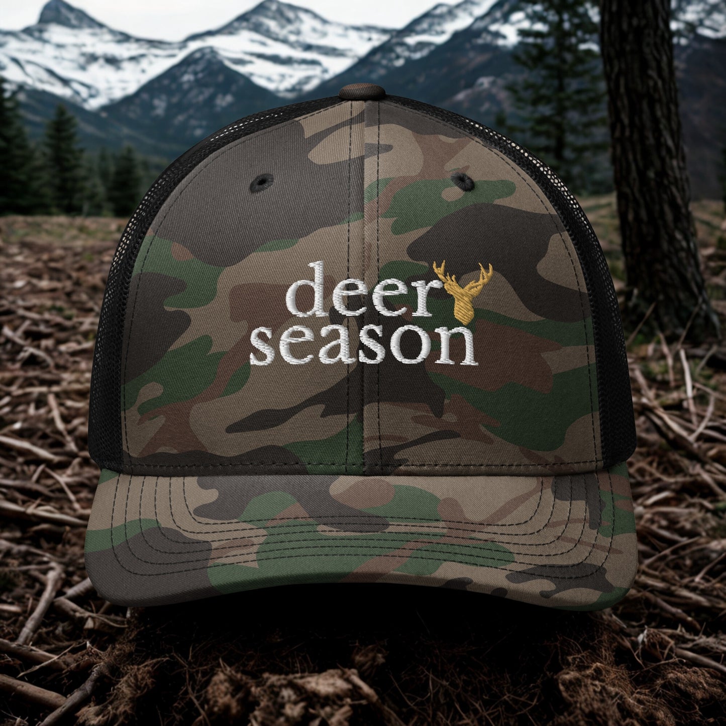 Deer Season Camouflage trucker hat hunting style men gift