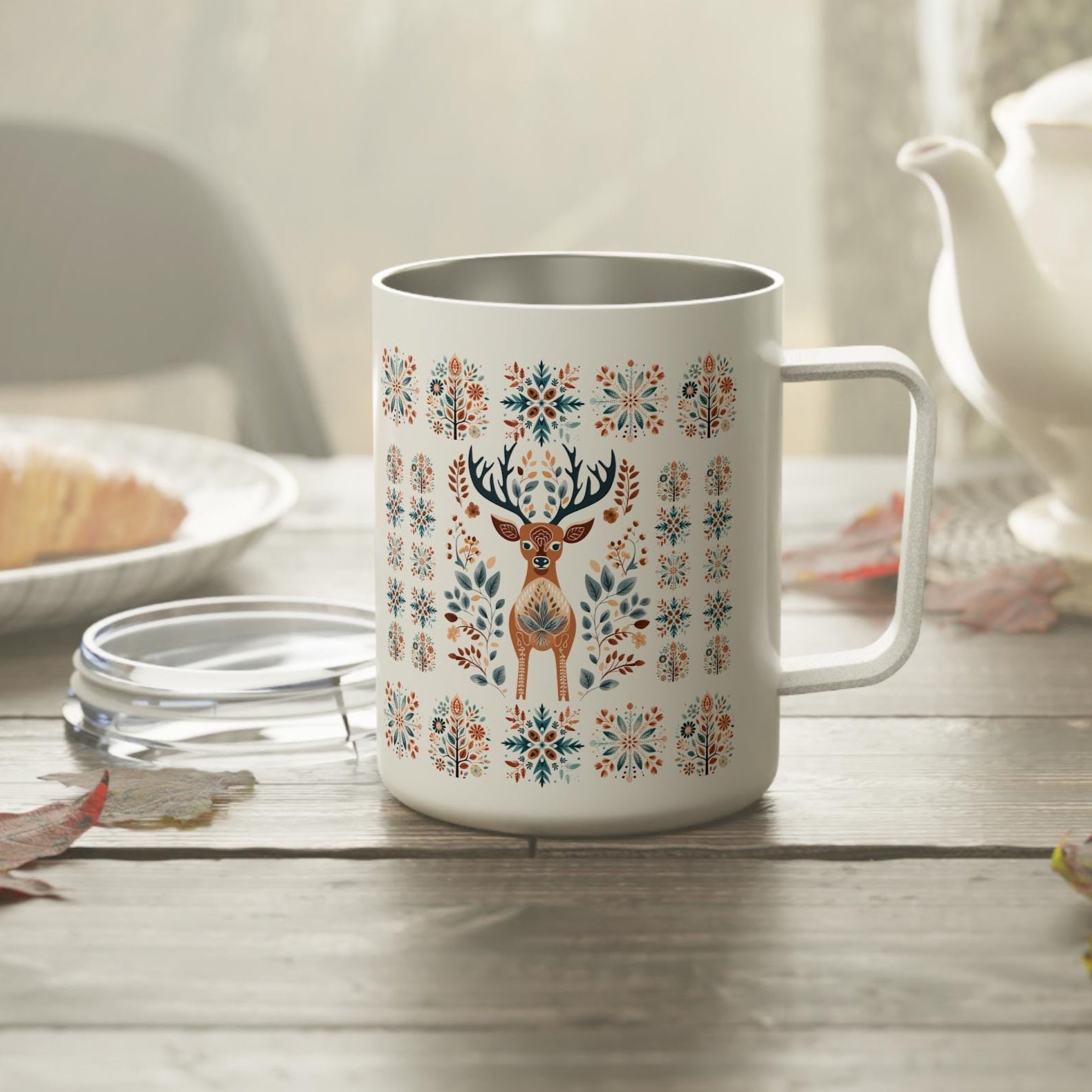 deer mug insulated with lid