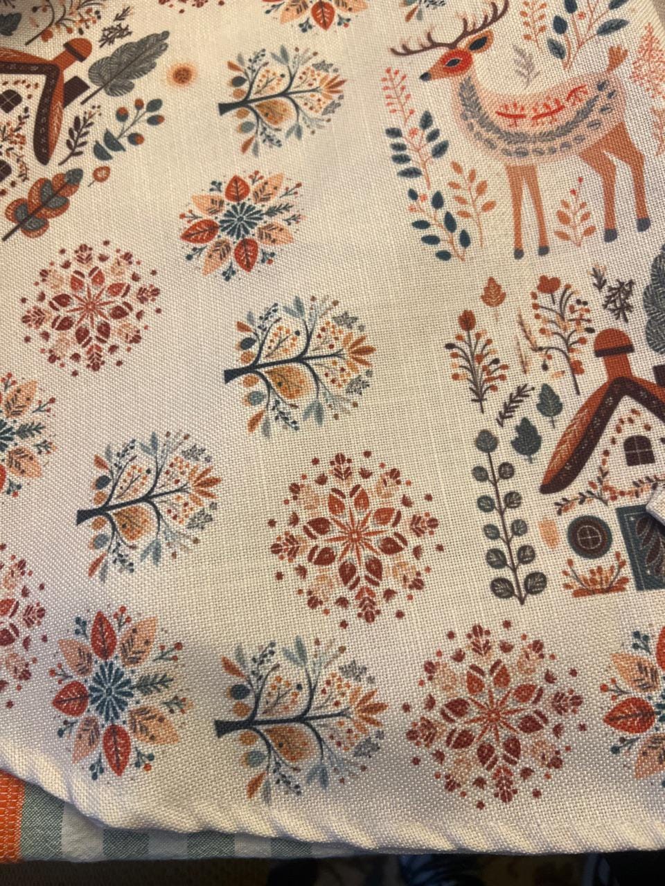 Scandinavian Christmas Tree Skirt - Nordic Hygge Home Decor - Mountain Folk Art Design