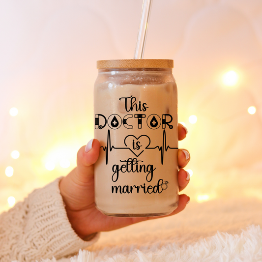 Doctor Wedding Gift -Personalized Iced coffee cup for Bridal Shower