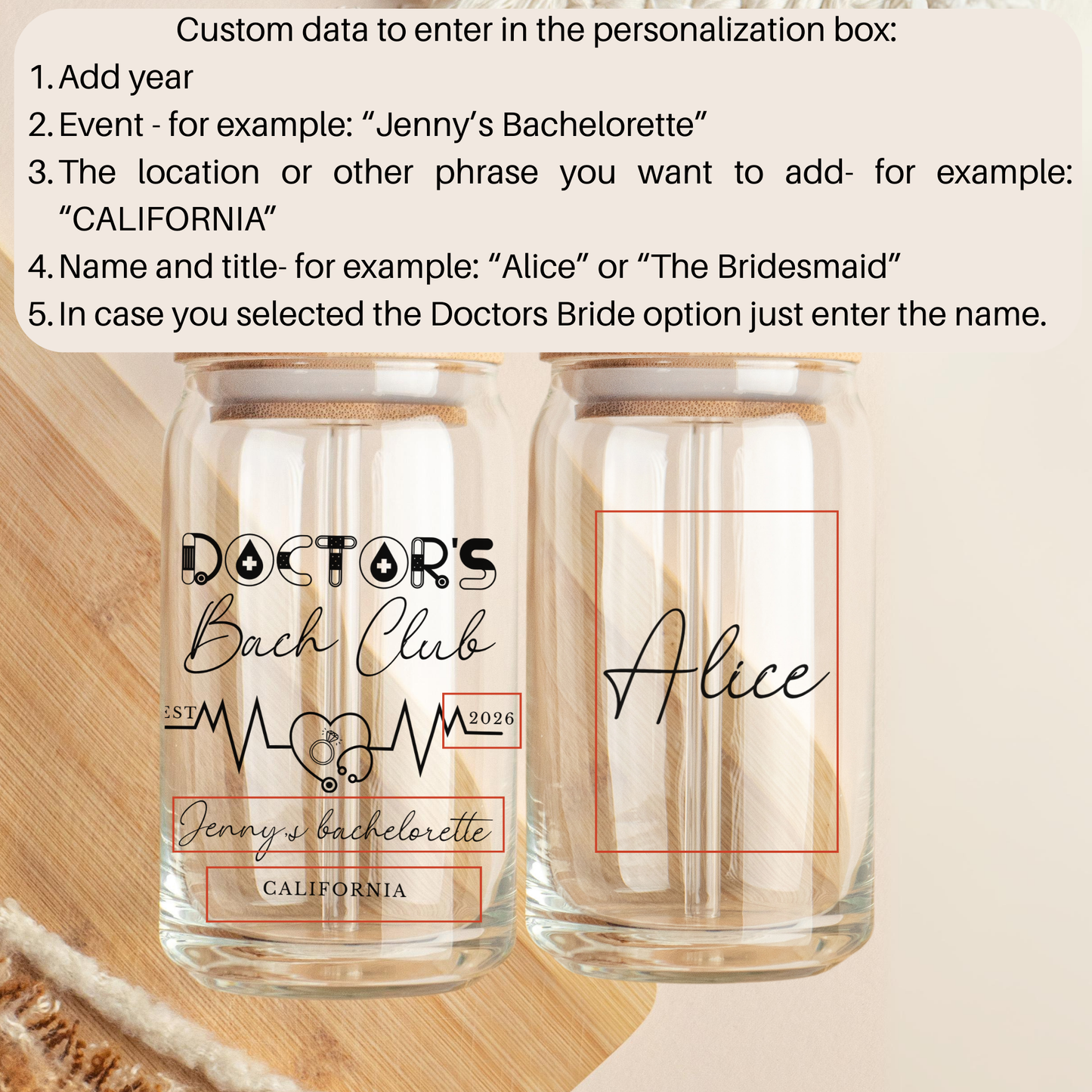 Doctor Bride Bachelorette Personalized Gift Iced Coffee Cup