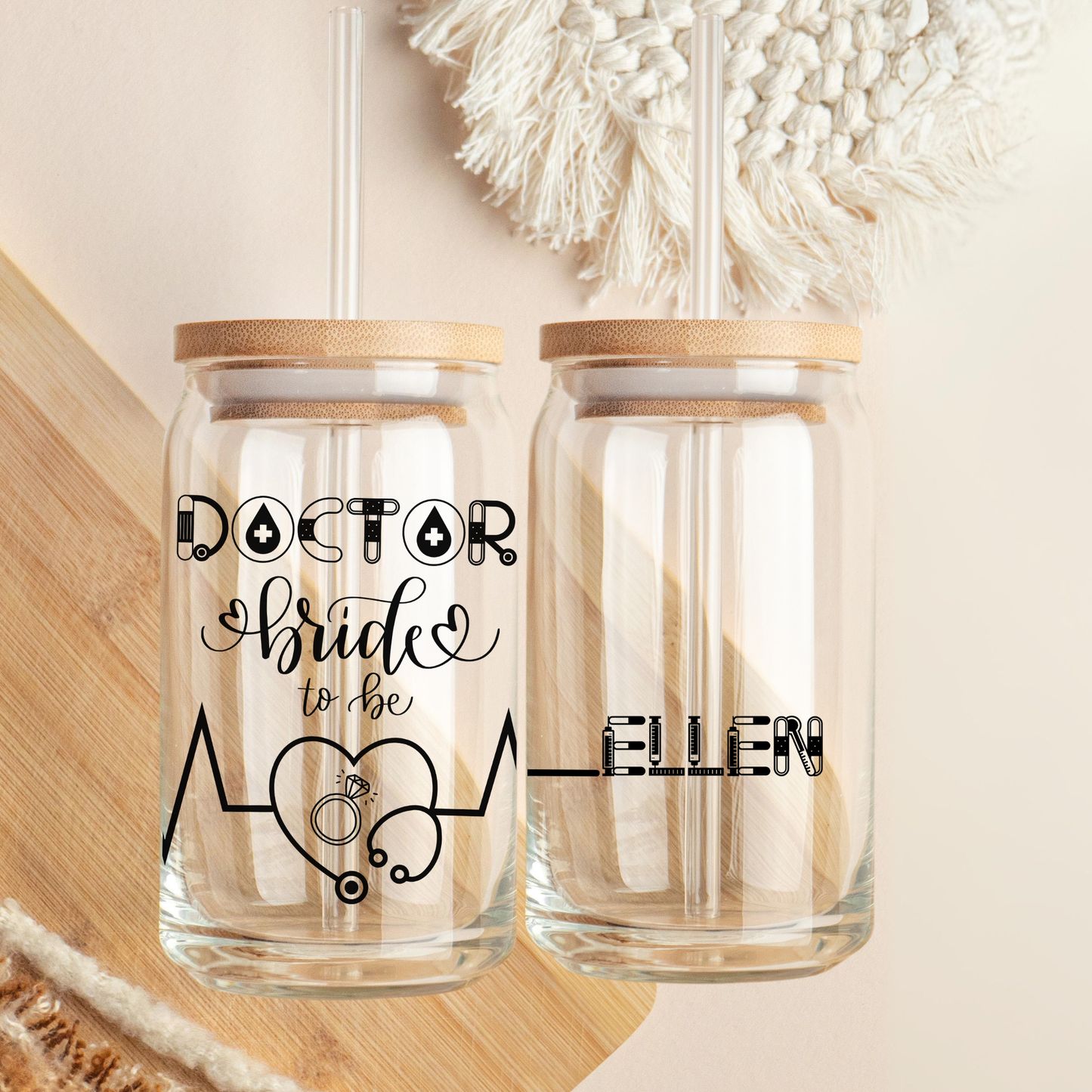 Doctor Bride Bachelorette Personalized Gift Iced Coffee Cup