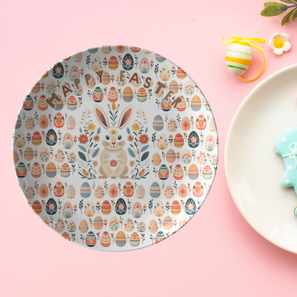 Happy Easter Rabbit Egg Plate - Serving Table Settings Spring Party Decor Easter Favors