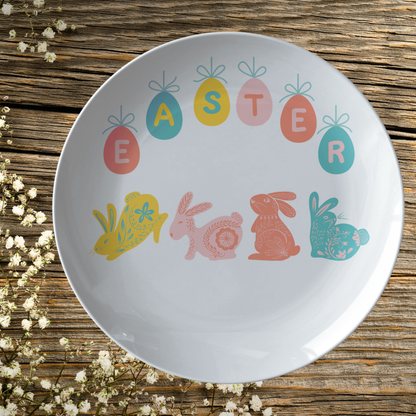 Easter Bunny Plate-Spring Party Table setting Decor