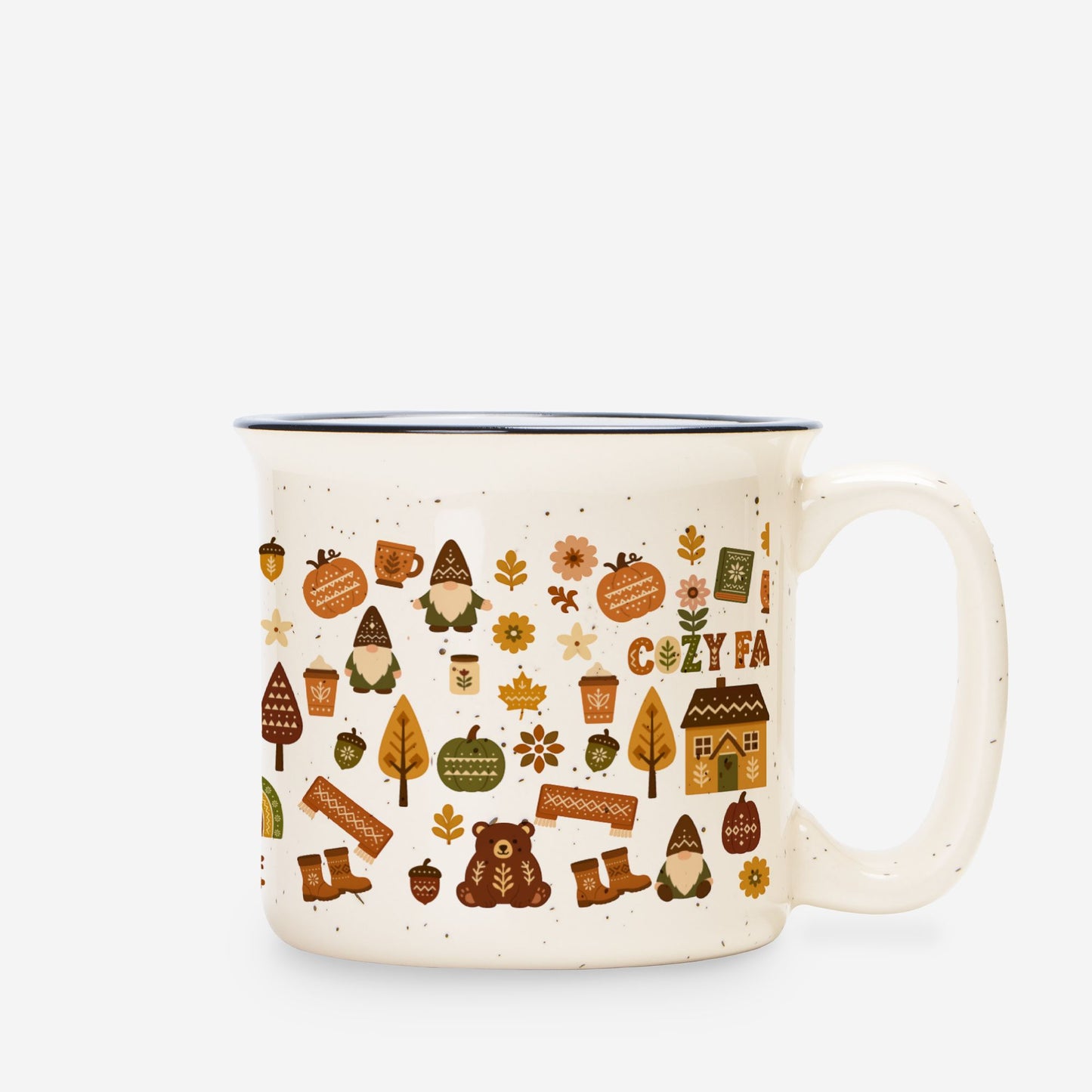 Hygge Coffee Mug - Cozy Campfire Ceramic Cup - Scandinavian Home Decor Gift