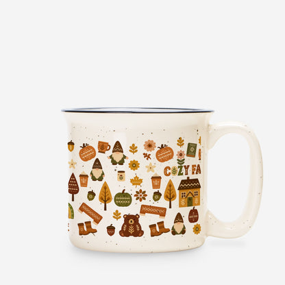 Hygge Coffee Mug - Cozy Campfire Ceramic Cup - Scandinavian Home Decor Gift