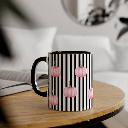 Whimsical Gothic Pumpkin Spice Latte Mug Fall Decor -Spooky Vibes Pink Halloween