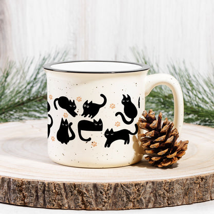 Sassy Black Cat Mug Gift - Cat Mom Gift - Spooky Vibes Campfire Cup