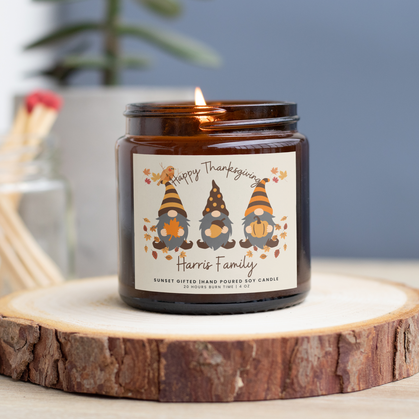 Fall Scented Soy Candle Thanksgiving Family Appreciation Gift