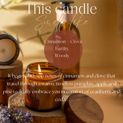 Hygge Fall Candle - Cozy Scandinavian Home Decor Gift - Nordic Autumn Vibes Soy Candle
