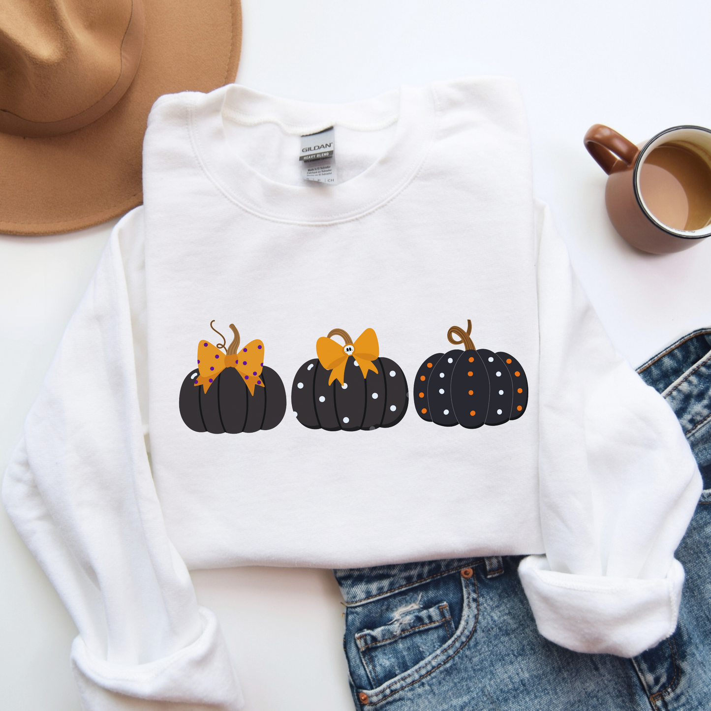 Pumpkin Sweatshirt - Fall Vibes Cozy Crewneck - Halloween Aesthetic Autumn Outfit